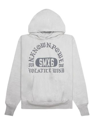 Saint Mxxxxxx arched-logo hoodie - Grey