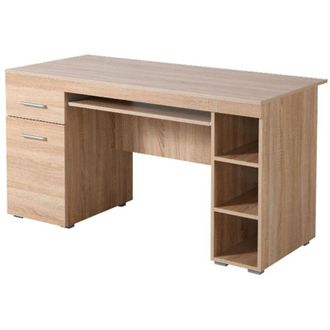 Dmora Scrivania Massafra, un Cassetto, 5 Ripiani, Unanta, 145x65.5x75.5h cm Marrone Rovere