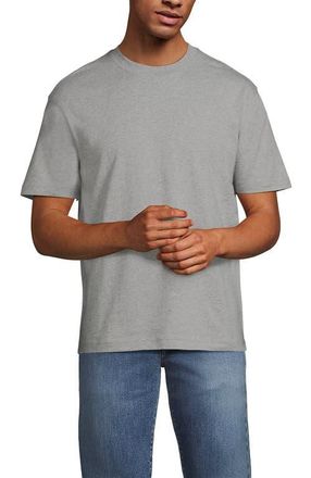 Lands End Short Sleeve Super-T Crew Relaxed Fit Tee in Gray Heather at Nordstrom, Size Xx-Large