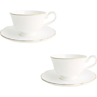 Twig New York Amelie Set of 2 Espresso Cups & Saucers in Brushed Gold at Nordstrom
