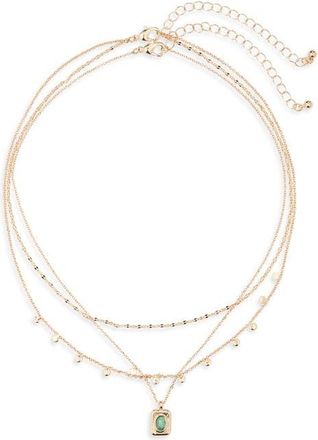 BP. Set of 2 Pendant & Layered Chain Necklaces in Gold at Nordstrom