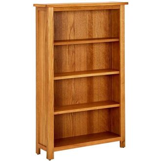 vidaXL 4-Tier Bookcase 70x22x110 cm Solid Oak Wood vidaXL