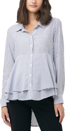 Ripe Stripe Layered Peplum Shirt in Navy /White at Nordstrom, Size X-Small L Au