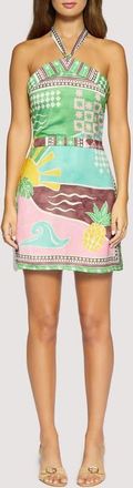Lost + Wander Isla Spell Halter Minidress in Green-Multi at Nordstrom, Size X-Small