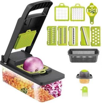 OEM Cortador De Verduras, Cortador De Verduras 14 En 1, Cortador De Verduras Manual, Cortador De Verduras Multifuncional, Bloqueador