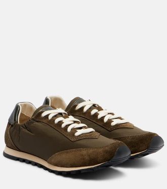 Le Monde Beryl Slim Runner suede-trimmed sneakers