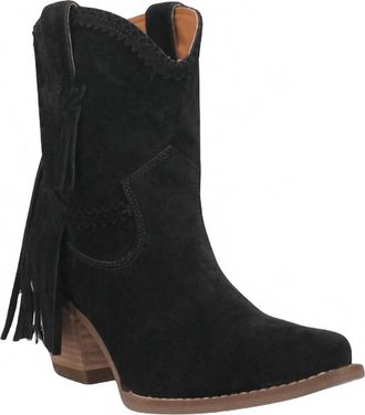 Dingo Womens Fandango Fringed Booties In Black