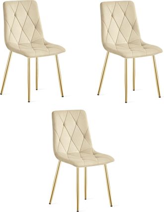 OEM Silla Libra - Terciopelo Beige Claro / Patas Doradas X 3