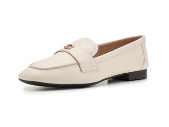 Coach Sculpted C Leather Loafers Womens Shoes Chalk : 7.5 M