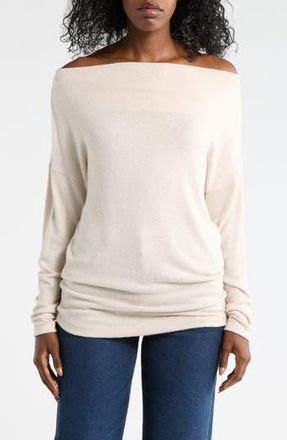Renee C Brushed Knit Boat Neck Top in Oatmeal at Nordstrom Rack, Size X-Small