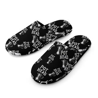 Generic Pot Head Coffee Mens Cozy Memory Foam Slippers Warm Cotton House Shoes Comfy Slipper for Indoor Outdoor