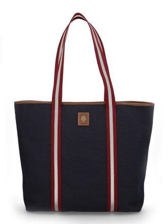 Bally Navy Eb Ribbon Striped Tote Bag