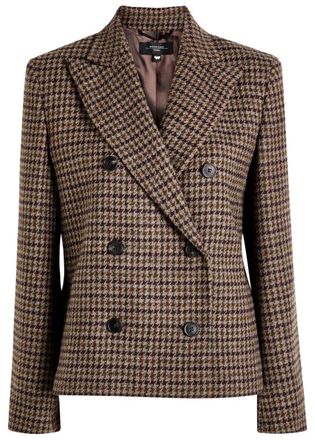 Max Mara Tempera Houndstooth Wool-blend Blazer - Grey - 14 (UK14 / L)
