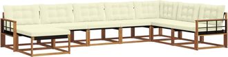 vidaXL Conjunto De Sof&aacute;s De Exterior 8 Uds. Natural Y Crema Vidaxl