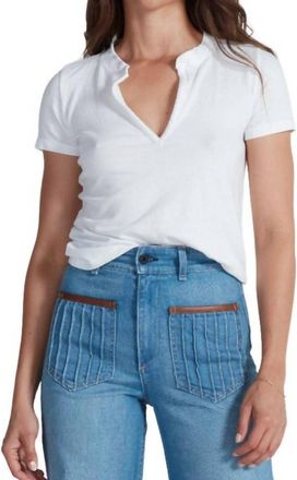 ASKK NY Classic Henley Top In Ivory