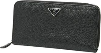 Prada Pre-owned Long wallet (bi-fold) - Dames - Vintage Accessoires - Zwart - ONE Size - Leer - Vintage