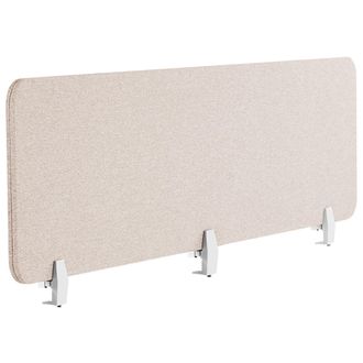 Beliani Panel Separador Beige 180 X 40 Cm Poli&eacute;ster Pet Pantalla Ac&uacute;stica Oficina Wally