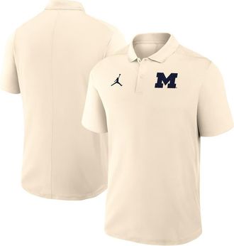 Jordan Brand Mens Jordan Brand Tan Michigan Wolverines Primary Logo Victory Performance Polo at Nordstrom, Size X-Large