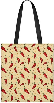 Generic Hot Chili Peppers Colorful Dotted Tote Bag for Women Men Shoulder Bags Purses Pouch Handbags