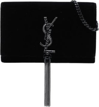Saint Laurent Pre-owned Clutches, female, Black, Size: ONE SIZE Pre-owned The Kate Velvet Shoulder Bag