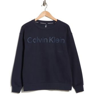 Calvin Klein Puff Print Fleece Sweatshirt in Sky Captain at Nordstrom Rack, Size X-Large