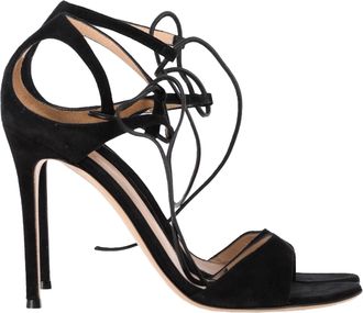 Gianvito Rossi Pre-owned Womens Darcy Double Ankle Strap Sandal Heels in Black Suede - Size EU 39