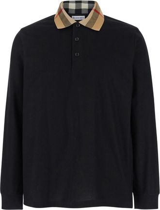 Burberry Black Logo Piquet Polo Shirt