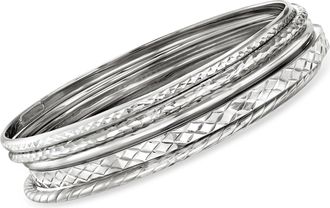 Ross-Simons Sterling Silver Jewelry Set: 5 Bangle Bracelets