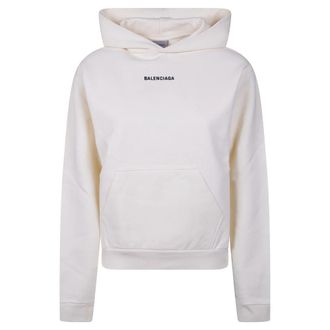 Balenciaga Back Hoodie - Dames - Hoodies - Beige - S - Katoen - Hoodies & sweatvesten