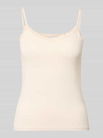 Jake*s Casual Spitzentop mit Spaghettitr&auml;gern in Ecru, Gr&ouml;&szlig;e XL
