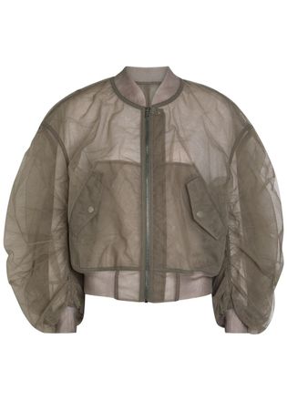 Rick Owens Secchia Flight Printed Tulle Bomber Jacket - Grey - 38 (UK6 / XS)