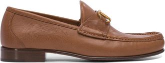 Valentino Garavani VLogo Signature Loafer - Heren - Loafers - Bruin - 40 EU - Leer - Schoenen