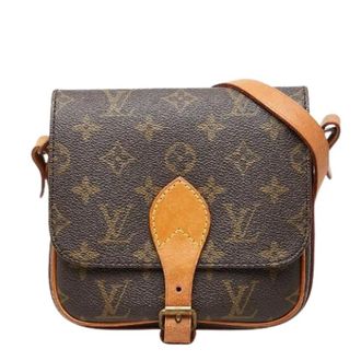 Louis Vuitton Pre-owned Monogram Mini Cartouchiere Shoulder Bag - Dames - Pre-owned - Bruin - Maat: ONE Size Leer