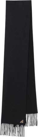 Prada Zijden en Kasjmier Sjaal - Dames - Wintersjaals - Zwart - ONE Size - Kasjmier - Accessoires