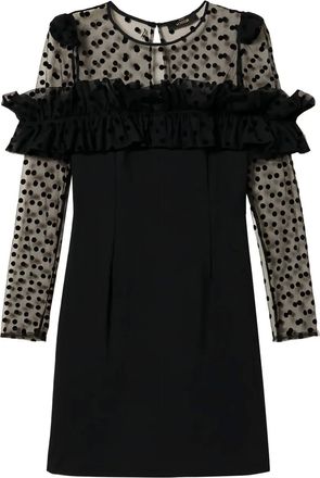 Twin-Set Abito corto a pois - Nero