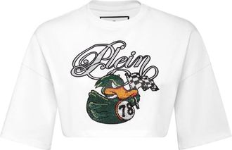 Philipp Plein T-Shirt Ronde Hals - Dames - T-shirts - Wit - L - Katoen - Tops