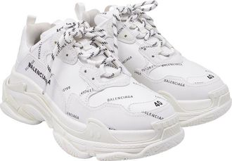 Balenciaga Polyurethane Triple S All Over Logo Sneaker (Authentic Pre-Loved)