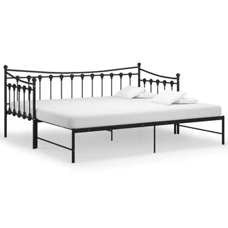 Berkfield Home Pull-out Sofa Bed Frame Black Metal 90x200 cm
