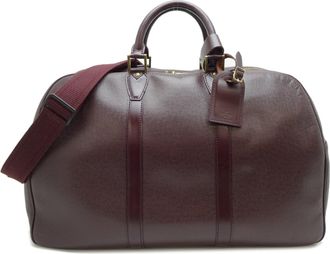 Louis Vuitton Red Brown Taiga Leather Boston Bag (Pre-Owned)