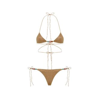 Os&eacute;ree Lumiere Bead-embellished Bikini