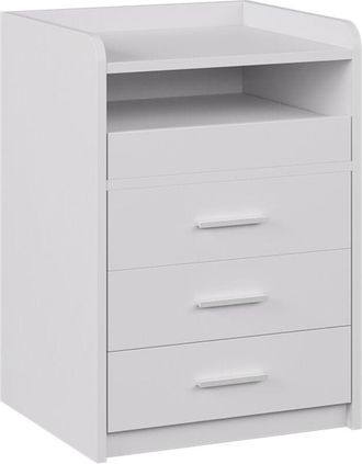 Vicco Mesilla De Noche Edis, Blanco, 45 X 64 Cm Con 3 Cajones, Vicco