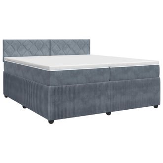 vidaXL Cama Box Spring Con Colch&oacute;n Gris Oscuro 200 X 200 Cm Terciopelo Vidaxl