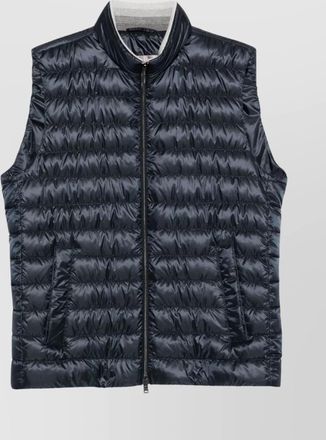 Herno stand collar quilted sleeveless vest