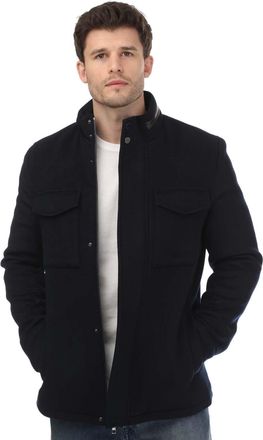 Ted Baker Mens Knowl Funnel Neck Field Jacket in Navy Wool (archived) - Size Medium