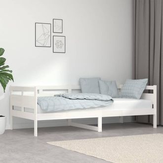 vidaXL Sof&aacute; Cama Sin Colch&oacute;n Madera Maciza De Pino Blanco 90x200 Cm Vidaxl