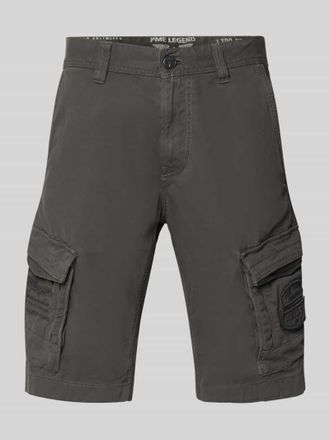 PME Legend Bermudas mit Pattentaschen und Label-Stitchings in Mittelgrau, Gr&ouml;&szlig;e 32