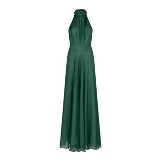 Raquel Diniz Gowns, female, Green, Size: L Giovanna Closed Halterneck Maxi Dress