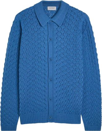 John Smedley Winster open-knit cardigan - Blue