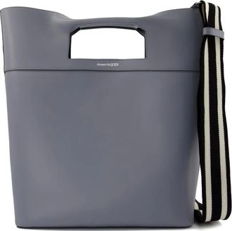 Alexander McQueen The Square leren shopper - Grijs