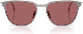 Ferrari Gender Inclusive FH1032D 56mm Polarized Square Sunglasses in Gunmetal Matte/purple at Nordstrom